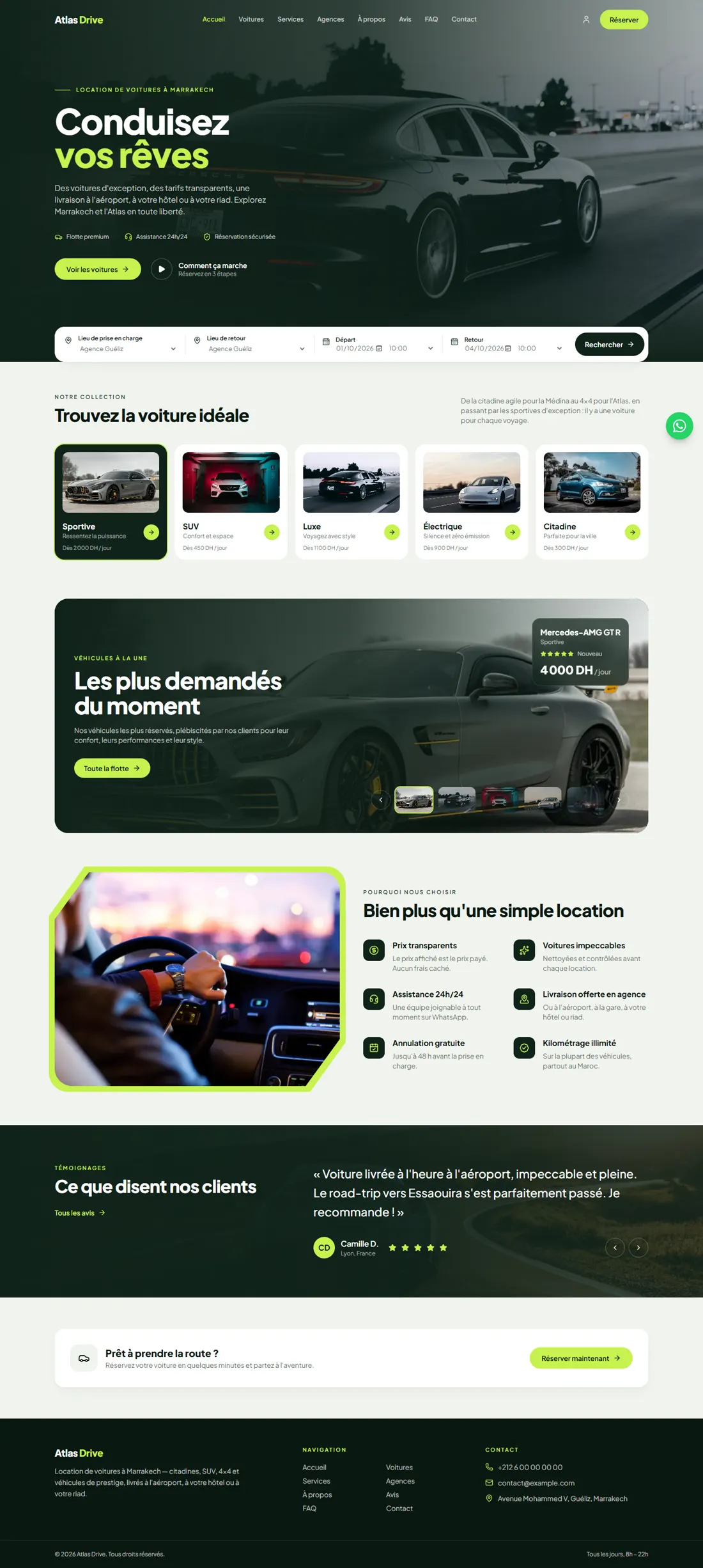 Page d'accueil du site Atlas Drive